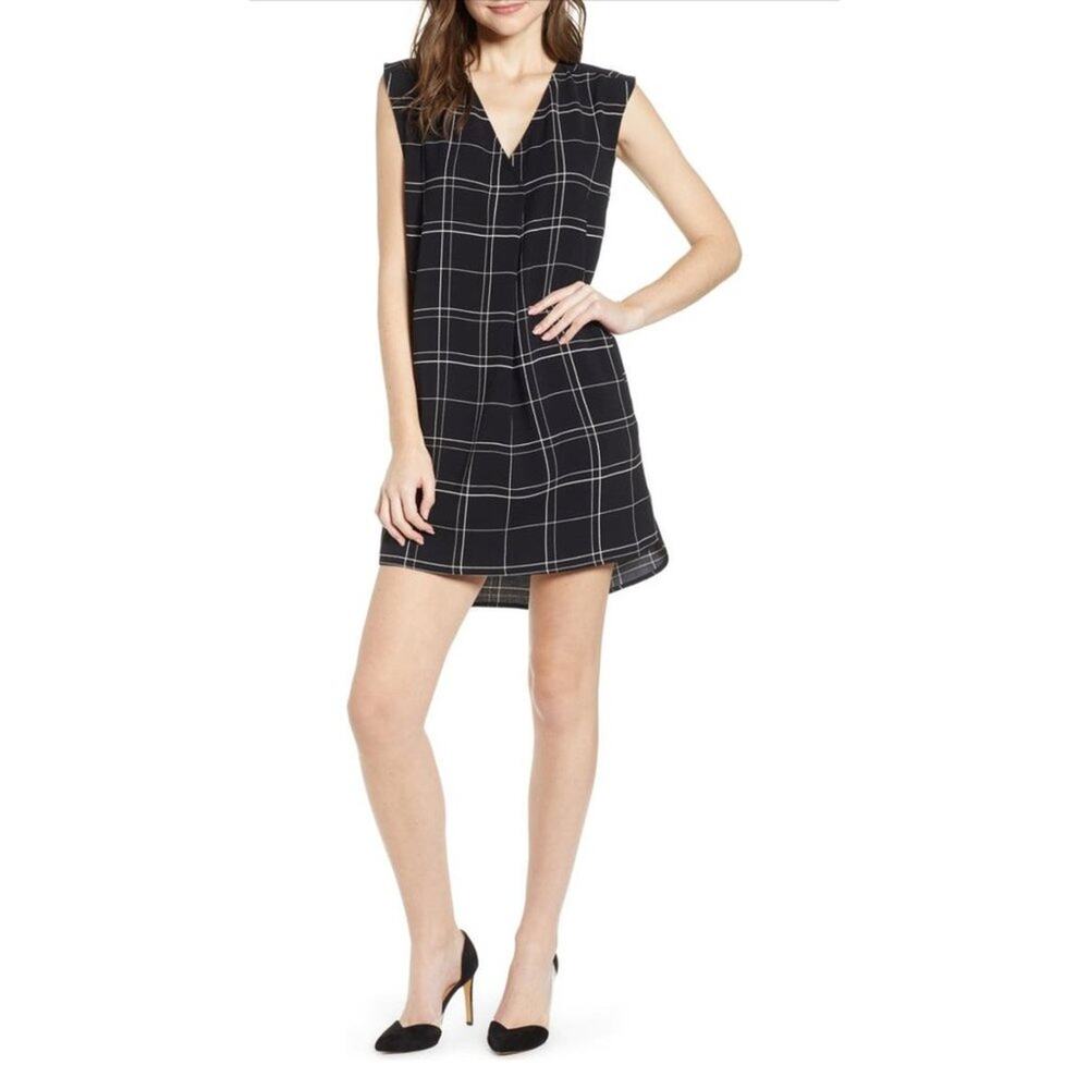 Leith Everyday Dress in Black Glam City Check XXS EUC